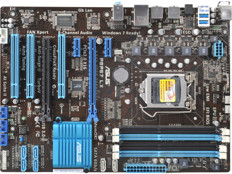 asus 华硕 p8p67 lx 主板-lga 1155/intel p67/atx