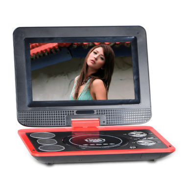 先科/sast fl-128c多功能高清移动dvd电视,内置高保真喇叭,黑/红机